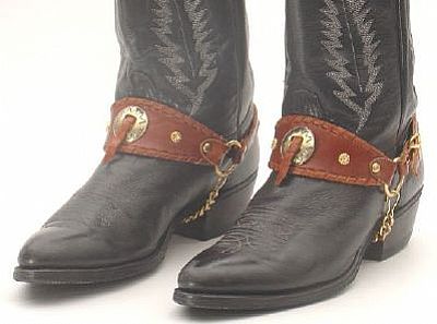 BC 605 Brown Laced Leather with Gold Concho