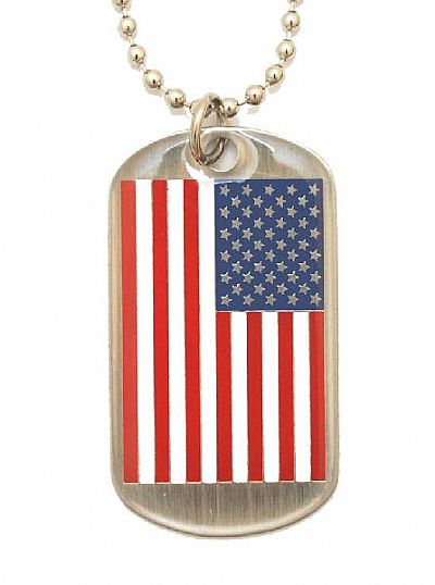 Dog Tag Necklace - USA Flag