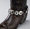Brown Leather Boot Chains - Round Conchos