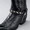 Black Leather Boot Chains Star Studs & Rings
